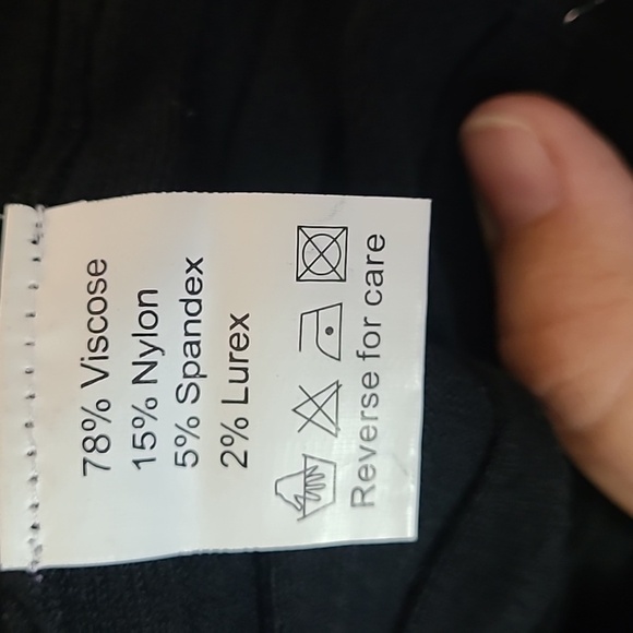 BELLDINI black sweater set with silver lurex border Size M - Picture 9 of 9